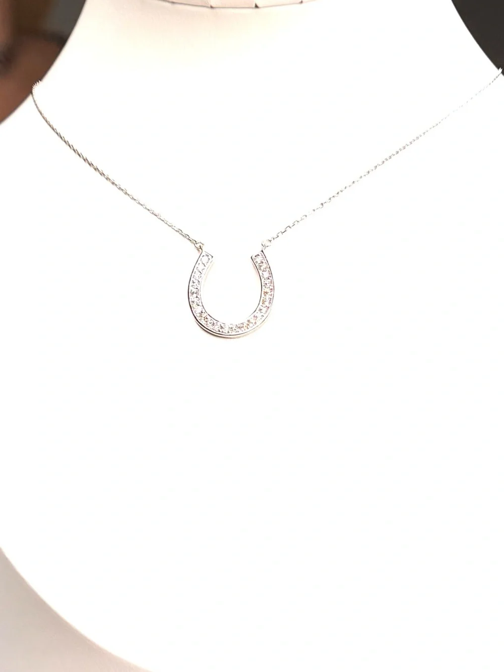 Moissanite horseshoe pendant